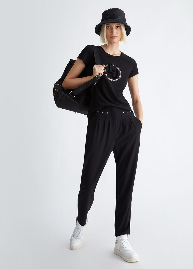 Liu Jo Better trousers with rhinestones black Liu Jo - look Liu Jo Better trousers with rhinestones black Liu Jo - look