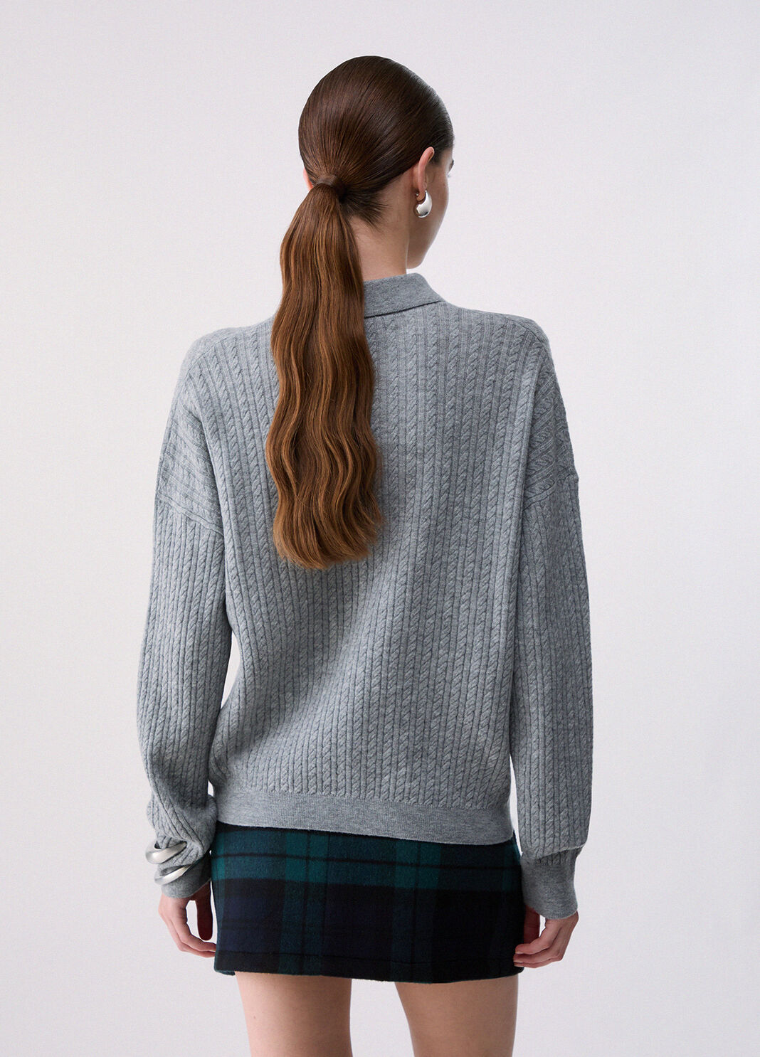 Knit Polo with Jewel Buttons grey Liu Jo - large image number 1