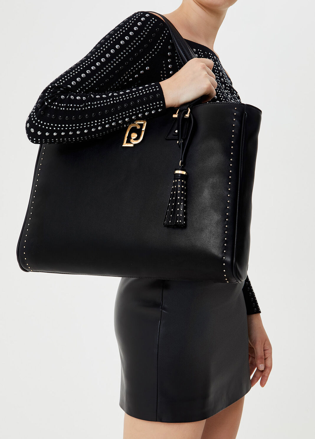 Shopping bag with charm Black Liu Jo - large image number 1