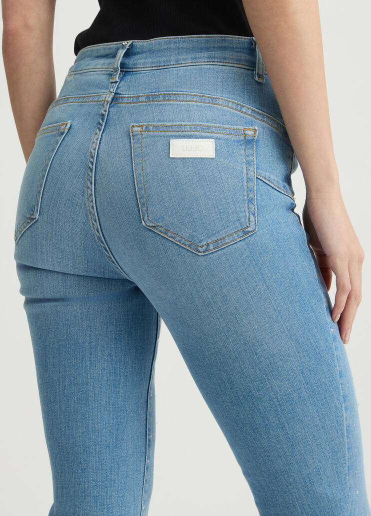 Flared jeans with rhinestones light denim Liu Jo - large image number 4 Flared jeans with rhinestones light denim Liu Jo - large image number 4