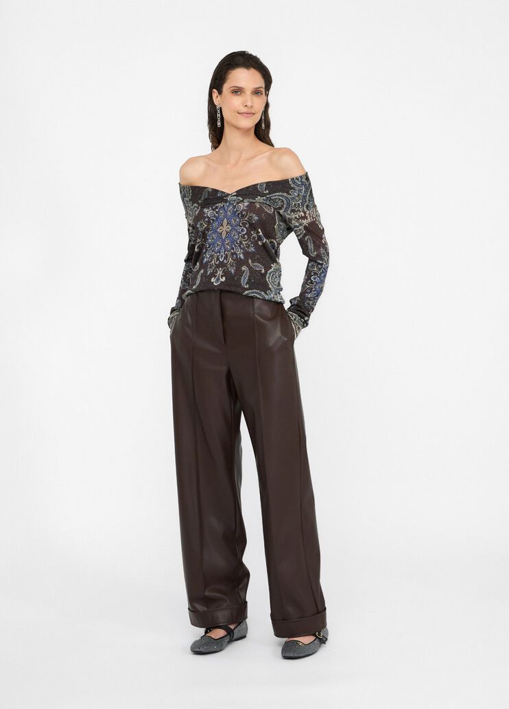 Pantalón de tejido revestido chocolate Liu Jo - medium Pantalón de tejido revestido chocolate Liu Jo - medium