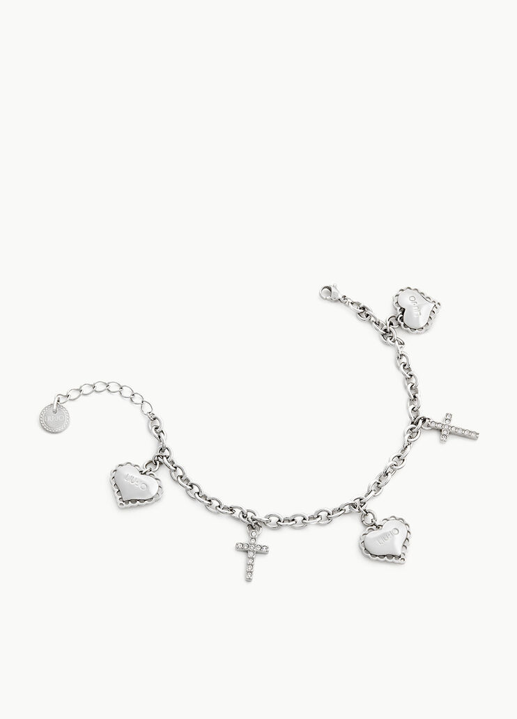Bracelet with heart and cross Steel Liu Jo - large image number 0 Bracelet with heart and cross Steel Liu Jo - large image number 0