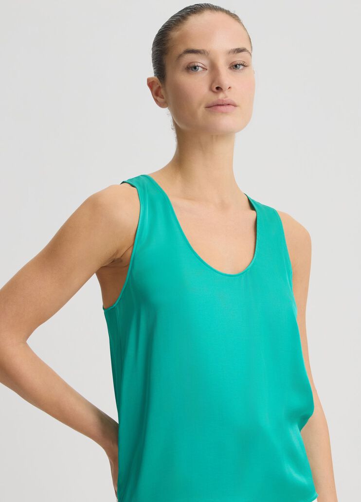 Emerald green satin top turquoise Liu Jo - large image number 2 Emerald green satin top turquoise Liu Jo - large image number 2