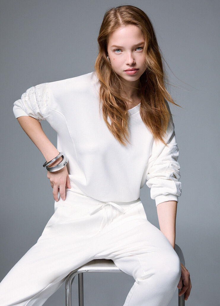 Sequin Sweatshirt white wool Liu Jo - medium