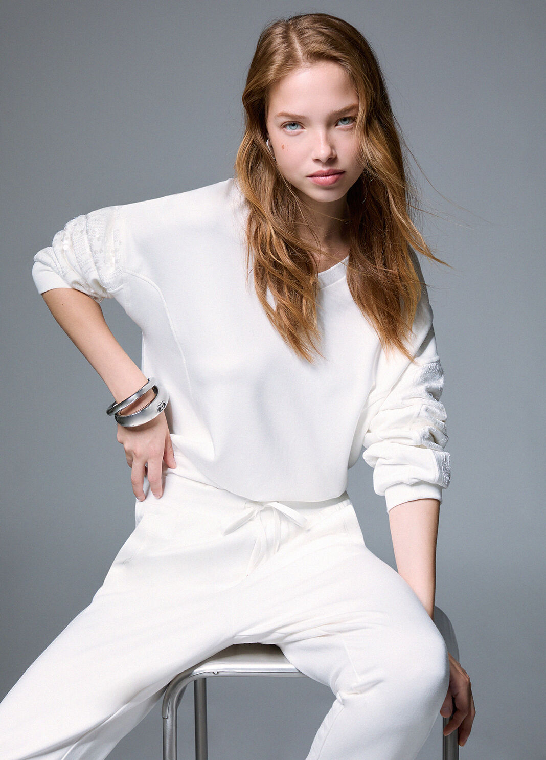 Sequin Sweatshirt white wool Liu Jo - large image number 2