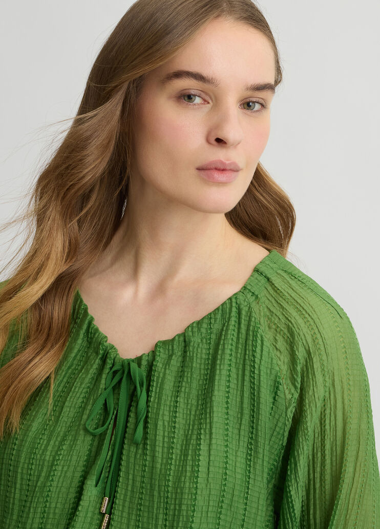 Blouse with string fastening green Liu Jo - large image number 2 Blouse with string fastening green Liu Jo - large image number 2