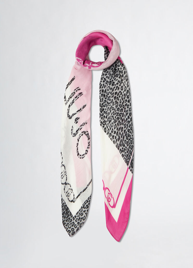 Animal print scarf pink Liu Jo - medium