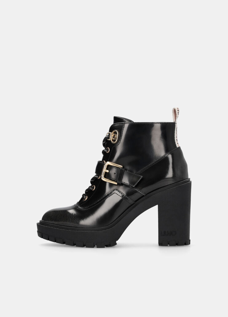 Abraded leather ankle boots black Liu Jo - large image number 5