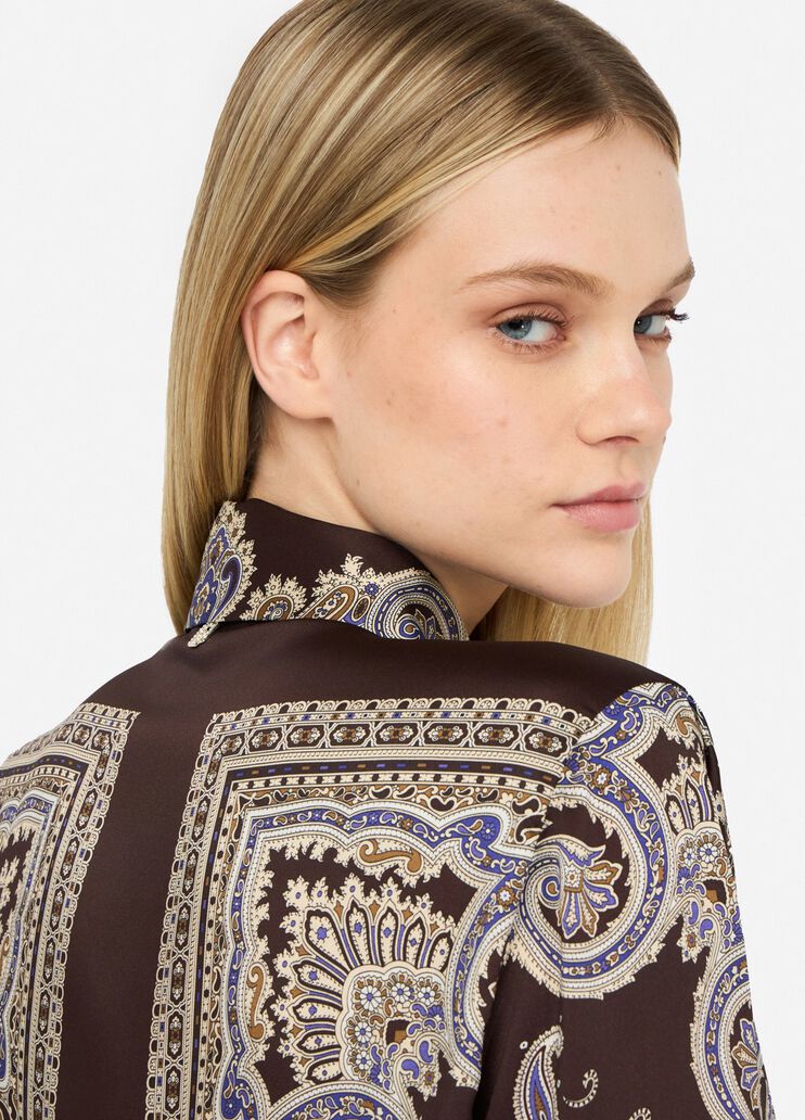 Printed twill shirt brown with print Liu Jo - large image number 4 Printed twill shirt brown with print Liu Jo - large image number 4