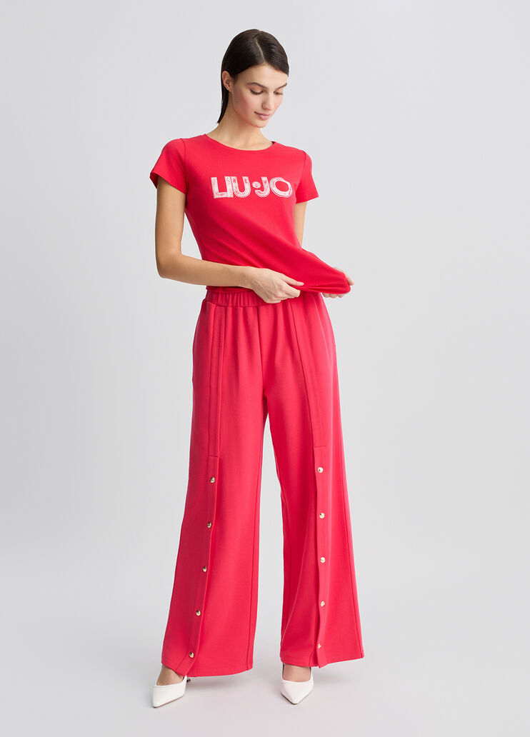 Red fleece jogging bottoms with buttons red Liu Jo - medium Red fleece jogging bottoms with buttons red Liu Jo - medium