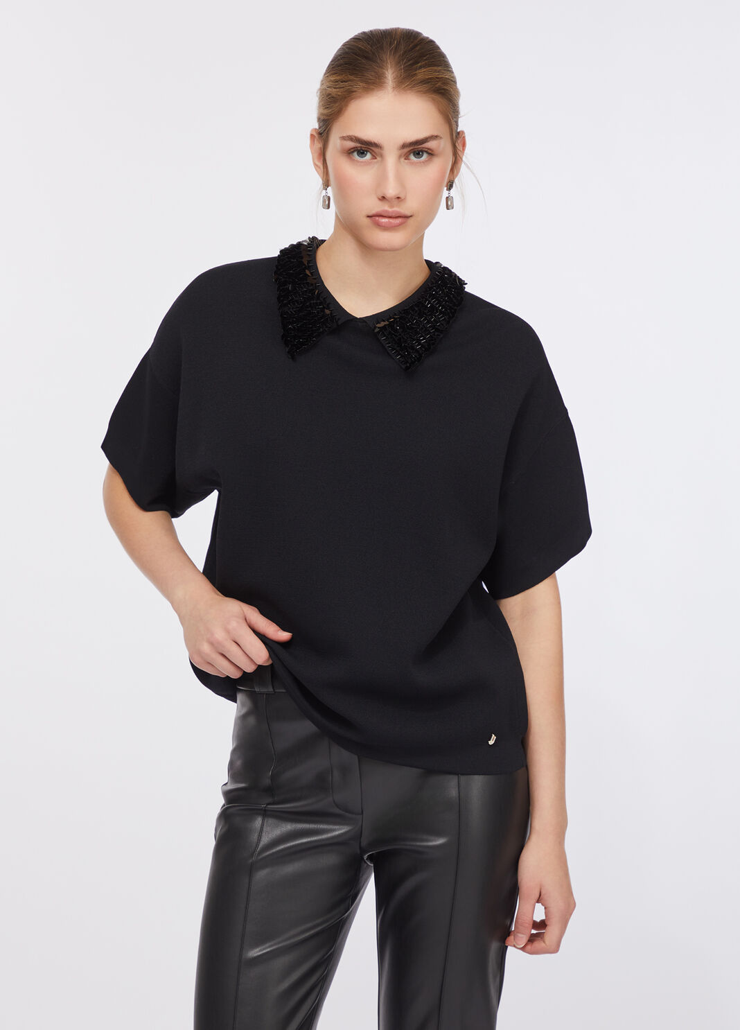Jumper with sequins black Liu Jo - large image number 0