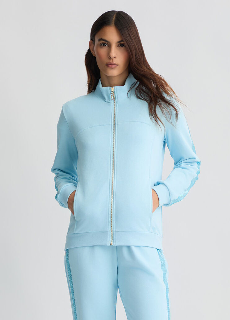 Light blue sweatshirt with rhinestones blue Liu Jo - medium Light blue sweatshirt with rhinestones blue Liu Jo - medium