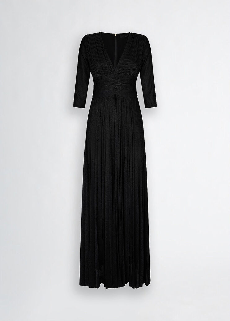 Long black pleated dress black Liu Jo - large image number 6 Long black pleated dress black Liu Jo - large image number 6