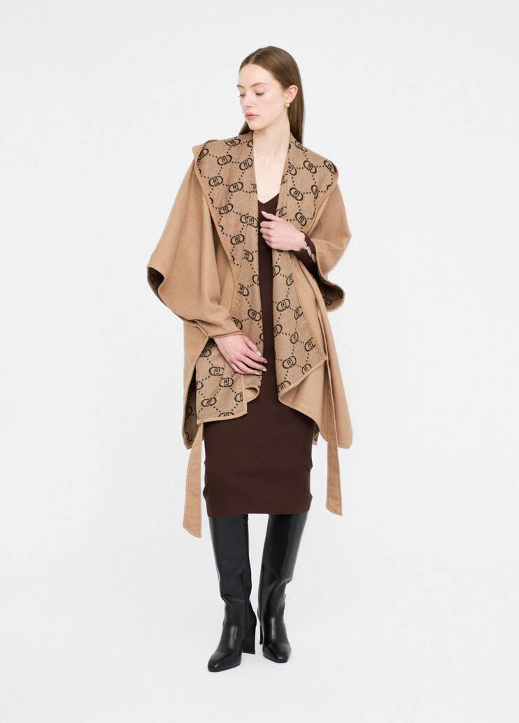 Poncho with hood light beige Liu Jo - medium Poncho with hood light beige Liu Jo - medium