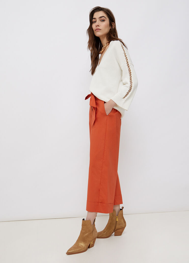 Pull écoconçu avec chaîne fantaisie blanc laine Liu Jo - large image number 3