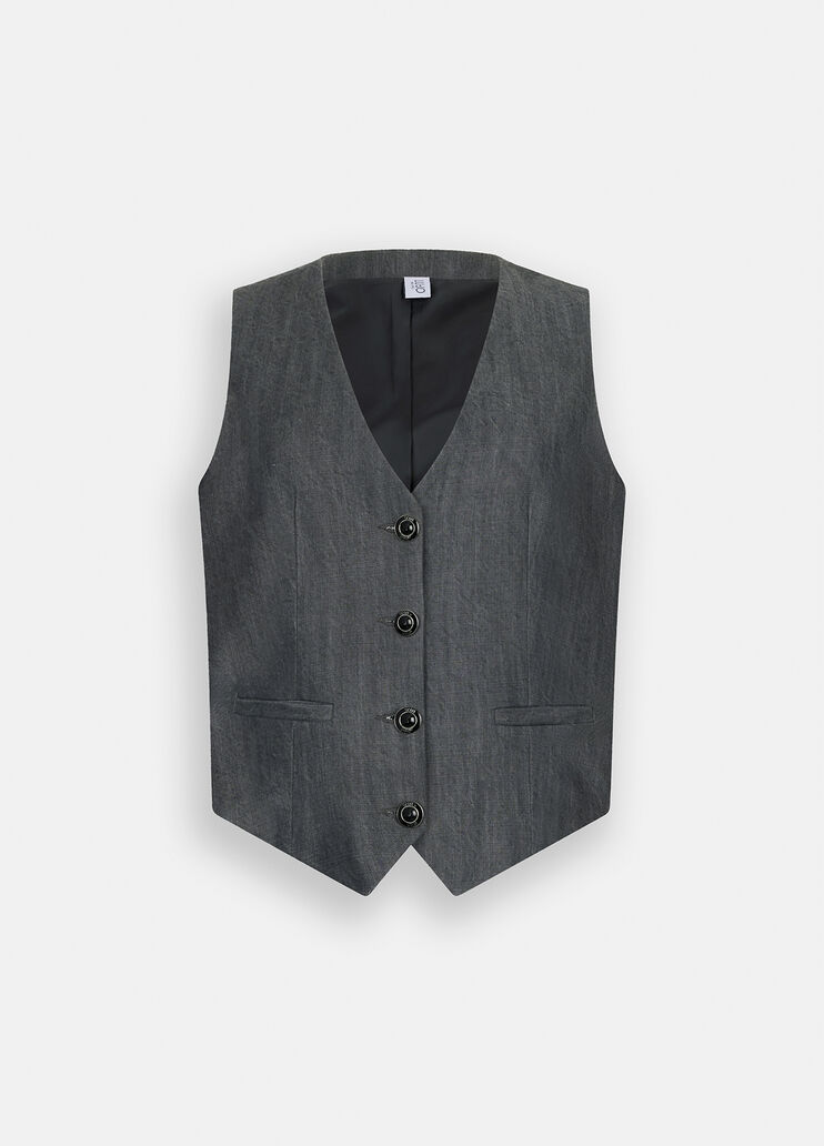 Denim gilet grey denim Liu Jo - large image number 6 Denim gilet grey denim Liu Jo - large image number 6