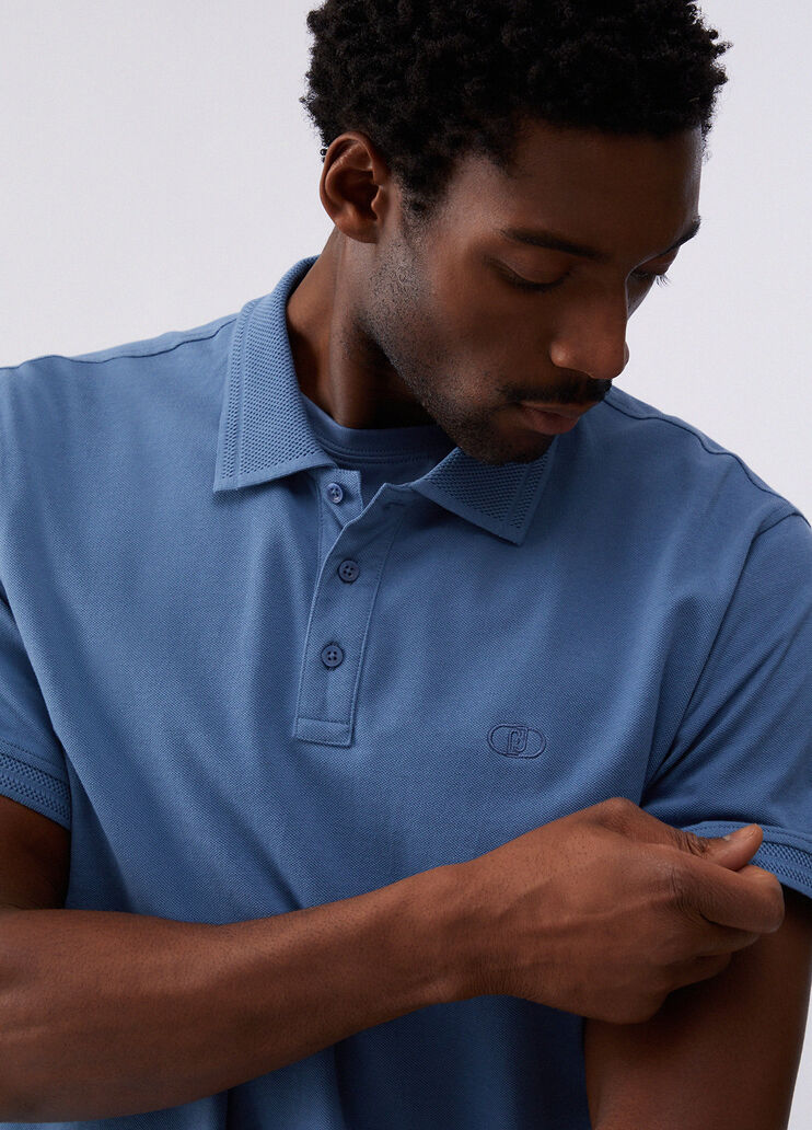 Polo en piqu&eacute; bleu Liu Jo - medium