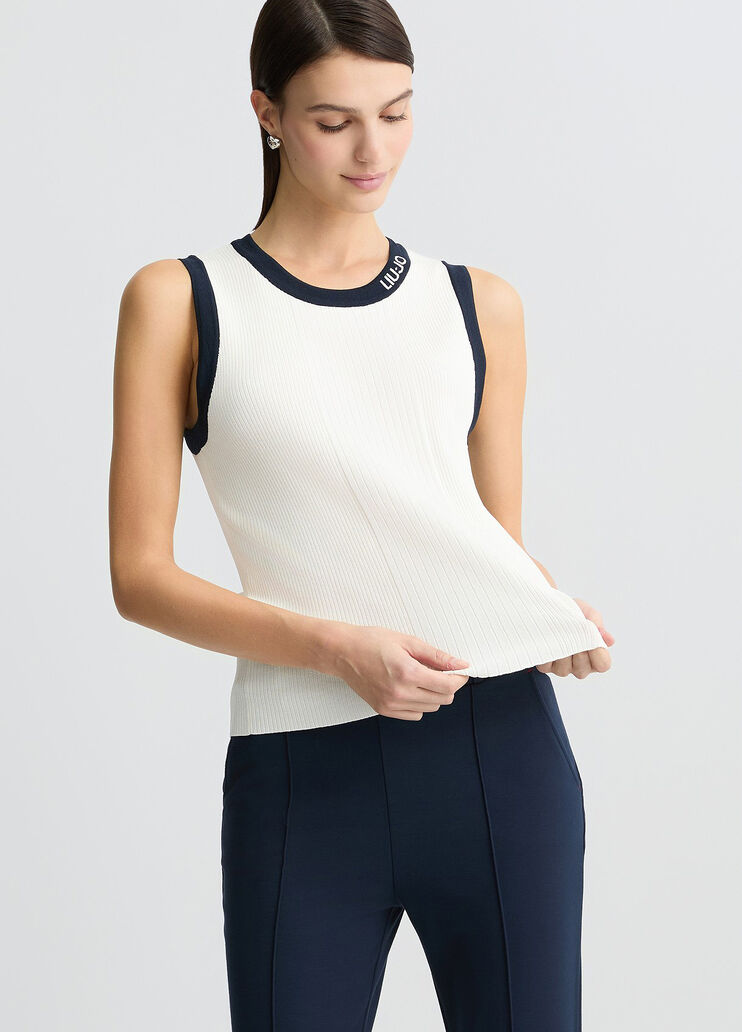 White ribbed top white Liu Jo - medium White ribbed top white Liu Jo - medium