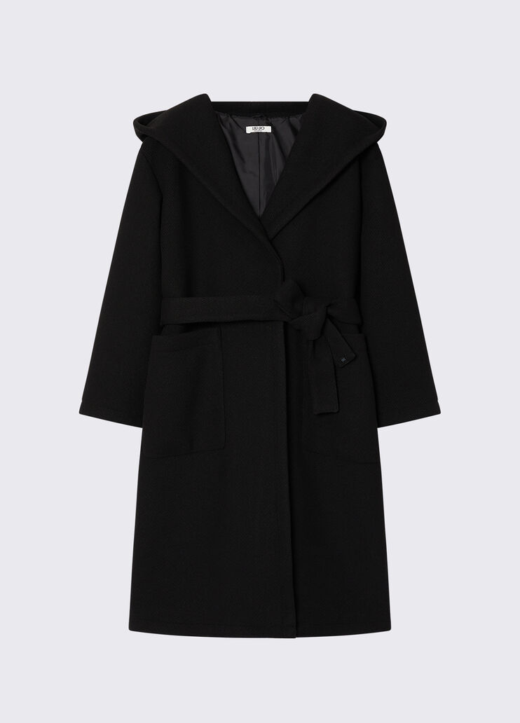 Long coat with hood black Liu Jo - medium