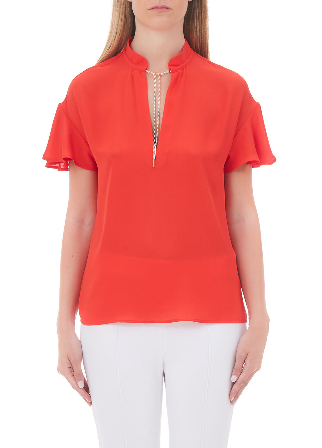 Eco-friendly top with jewel detail coral Liu Jo - large image number 0