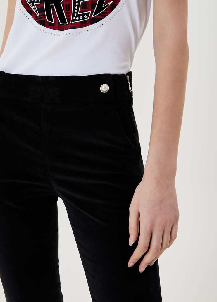 Cropped-Hose aus Samt  Liu Jo - large image number 2