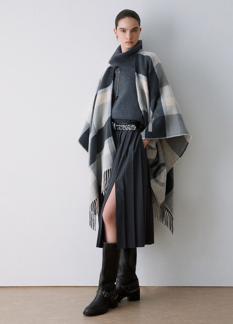 Poncho kariert Jacquard Anthrazit Liu Jo - medium