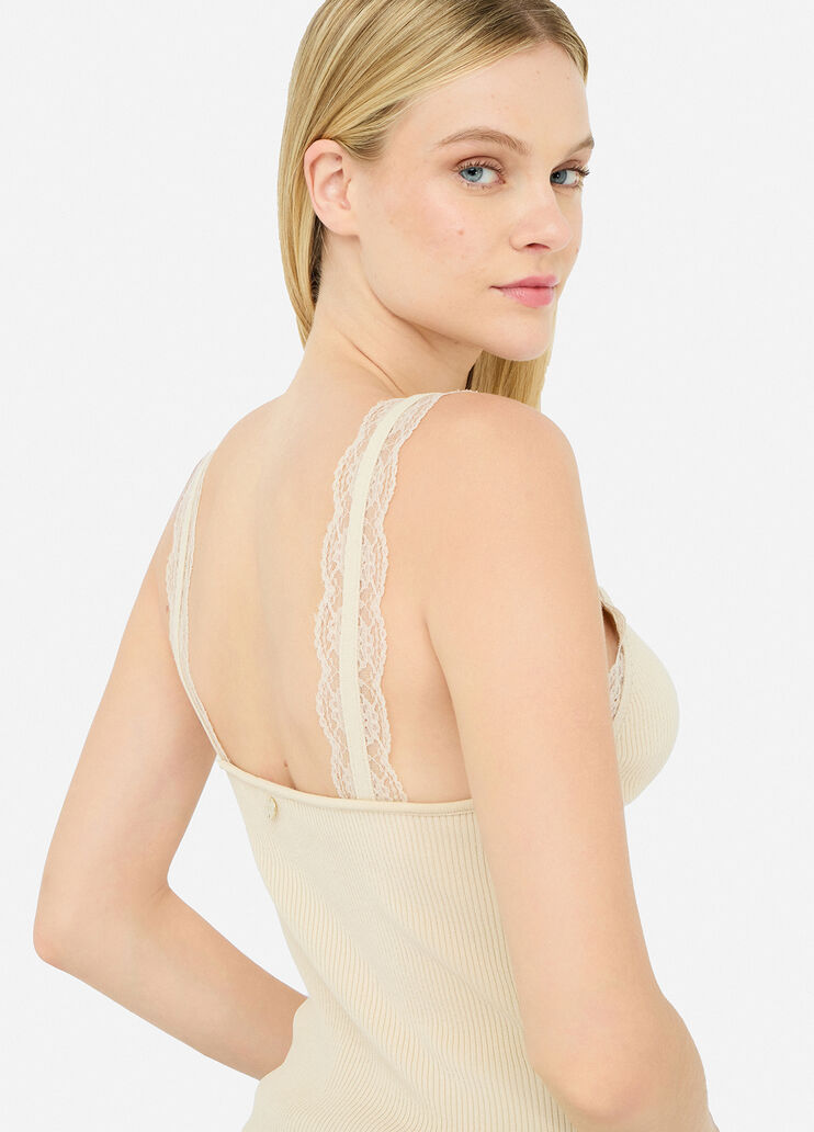 Top with lace details light beige Liu Jo - medium Top with lace details light beige Liu Jo - medium