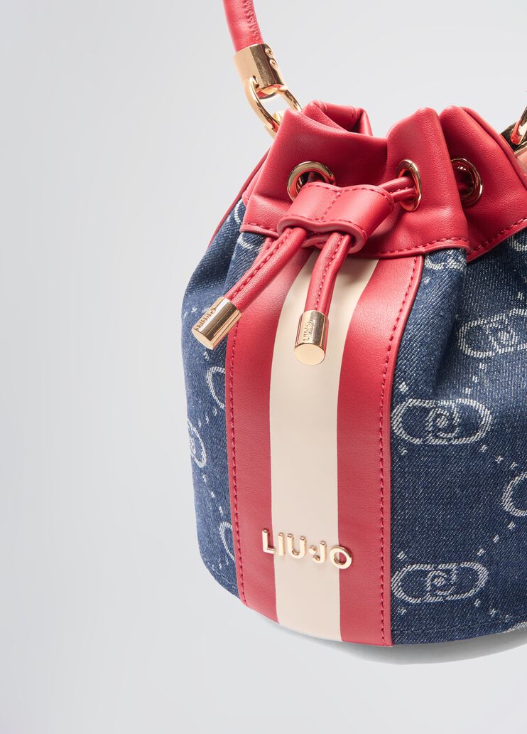 Small jacquard bucket bag dark denim Liu Jo - large image number 5 Small jacquard bucket bag dark denim Liu Jo - large image number 5