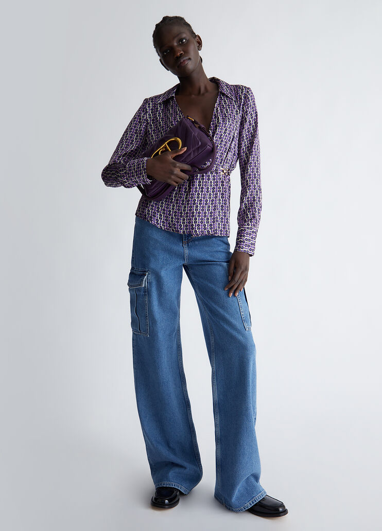 Satin blouse purple Liu Jo - look Satin blouse purple Liu Jo - look