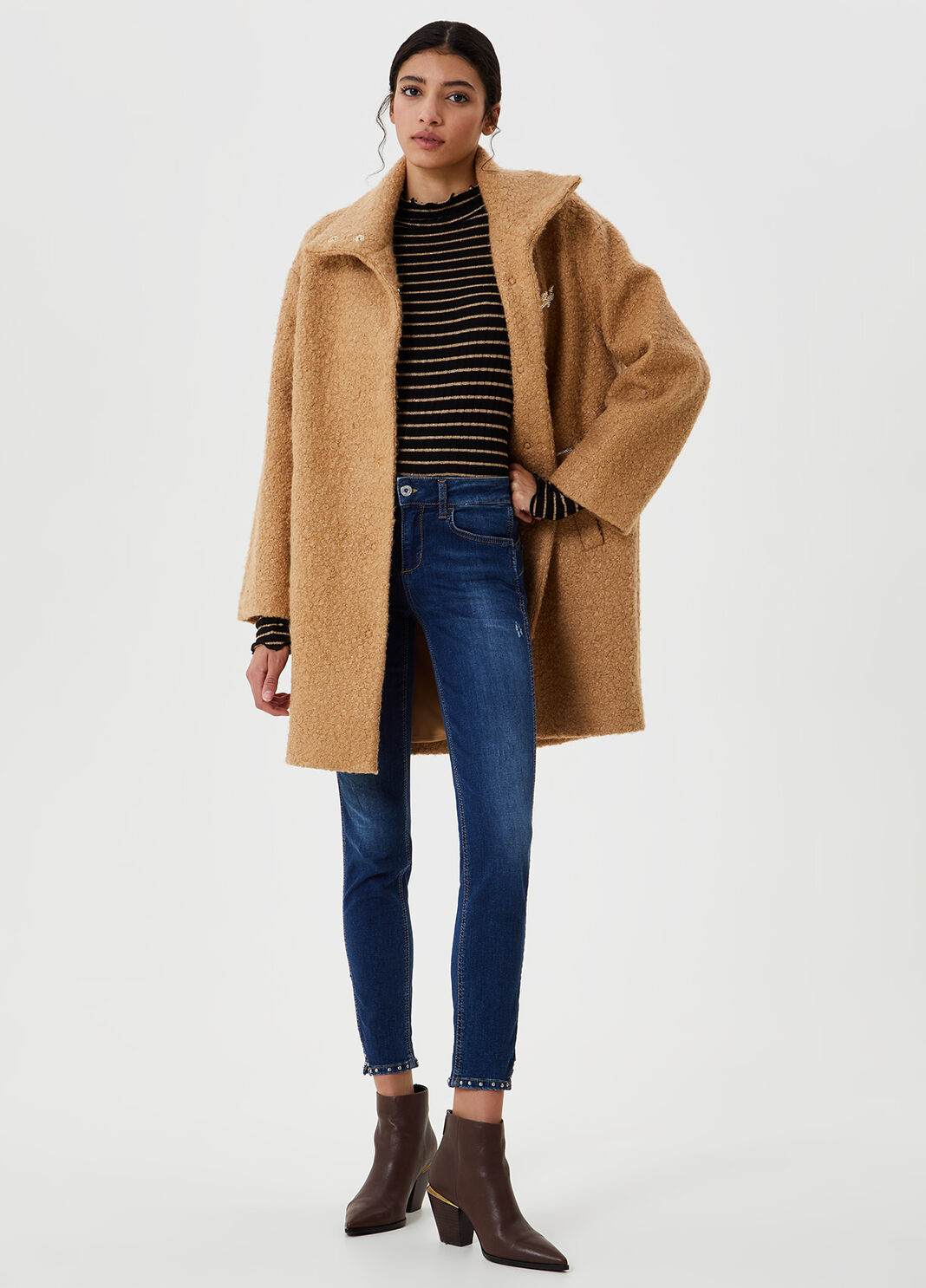 Eco-friendly skinny jeans with studs Blue Liu Jo - large image number 3