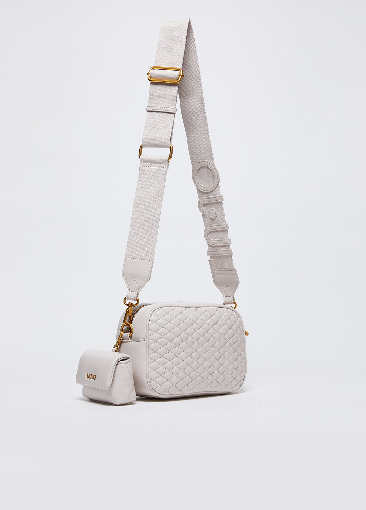 Quilted crossbody bag colour light beige Liu Jo
