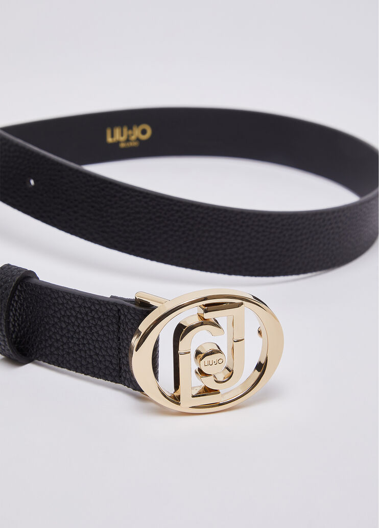 Belt with logo round black/gold Liu Jo - medium