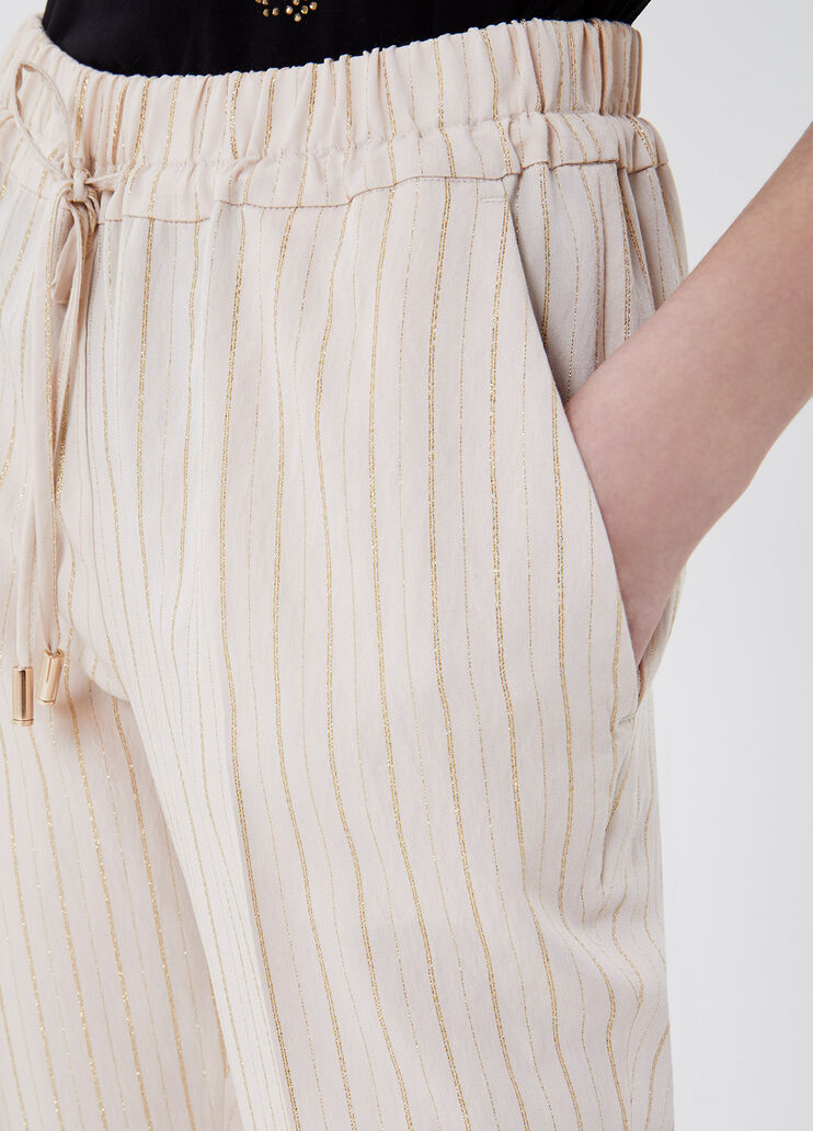 Брюки-джоггеры из экологичной ткани в тонкую полоску  Liu Jo - large image number 2