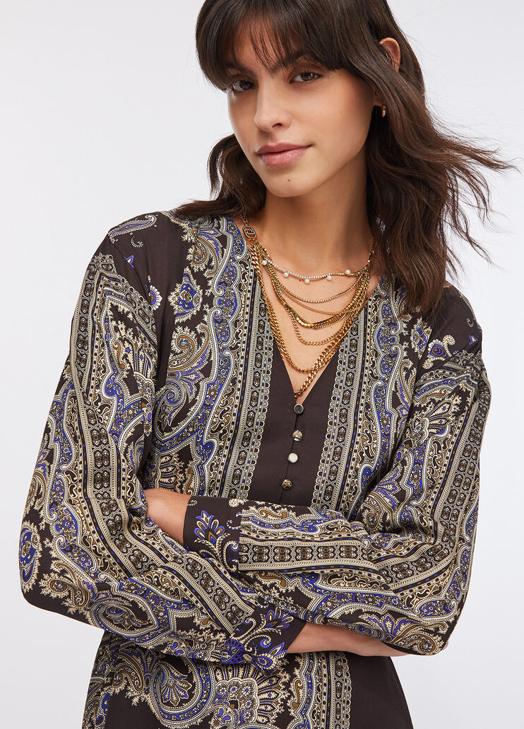 Midi dress with belt brown with print Liu Jo - medium