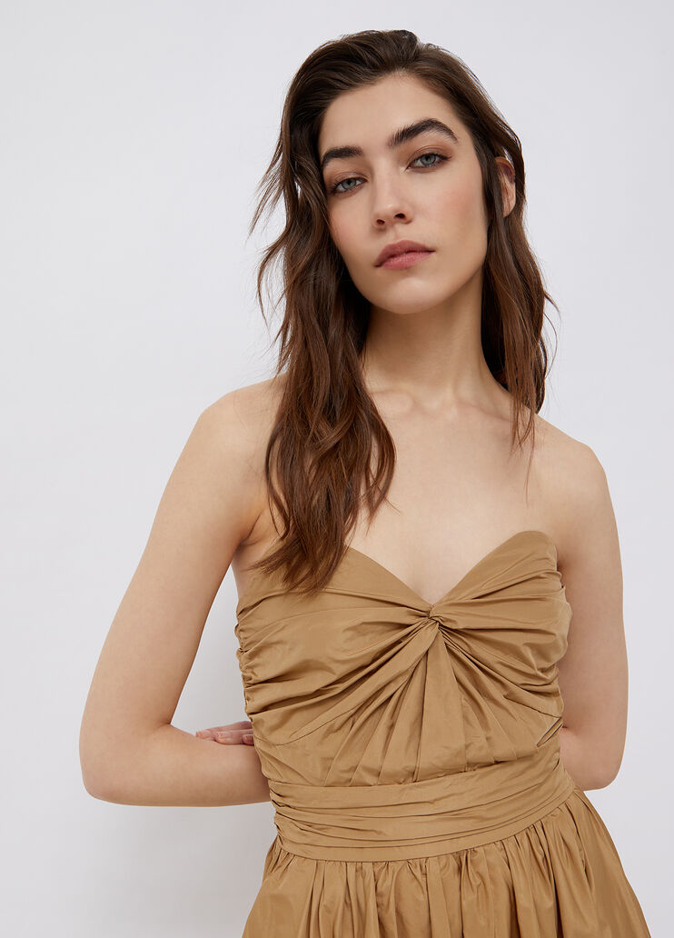 Long taffeta dress beige Liu Jo - large image number 2 Long taffeta dress beige Liu Jo - large image number 2