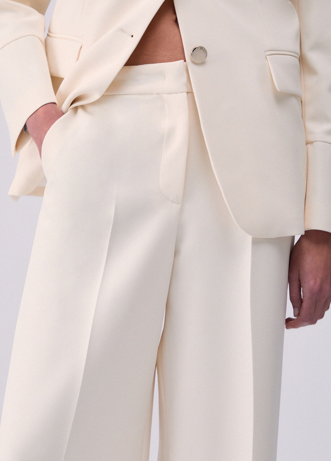 Palazzo trousers with double waistband  Liu Jo - large image number 4