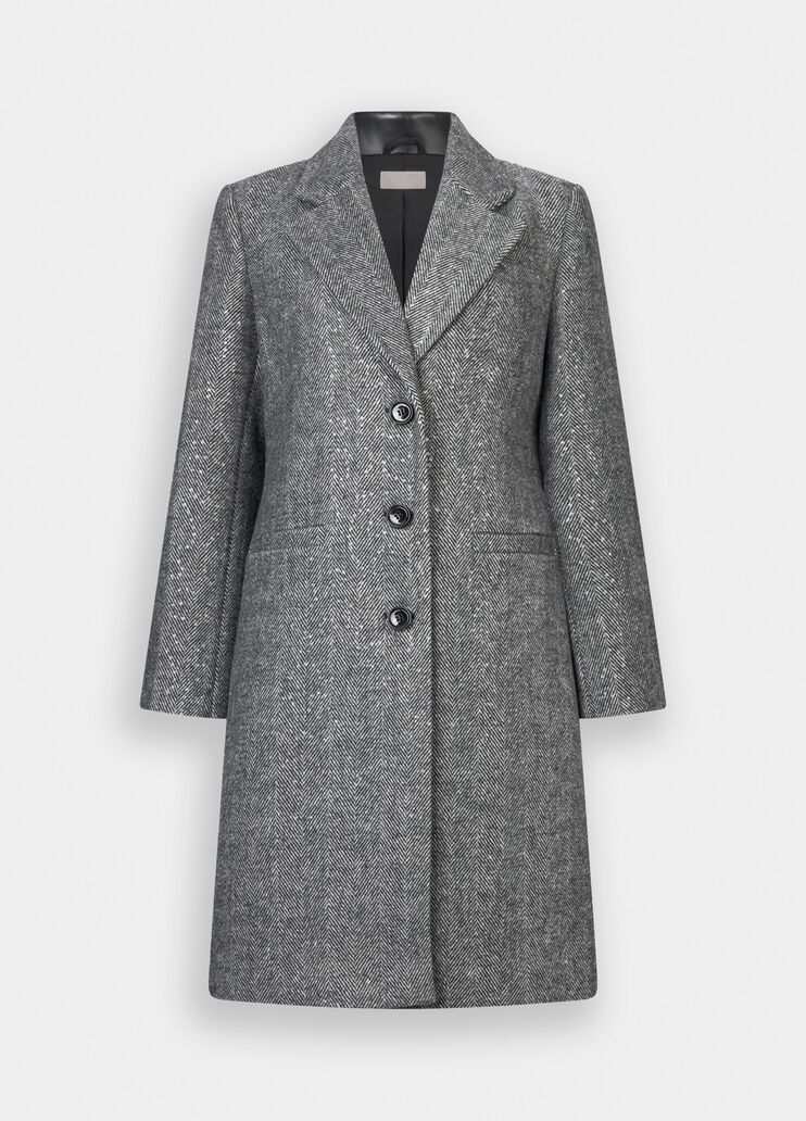 Wool blend herringbone coat herringbone grey Liu Jo - large image number 6