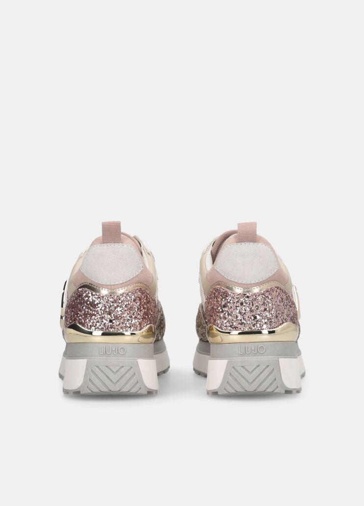 Plateau-Sneaker mit Allover-Glitzer Hellgold Liu Jo - large image number 7