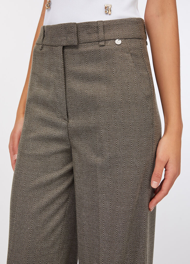 Gerade Hose mit Bügelfalte Dunkelbeige Liu Jo - medium