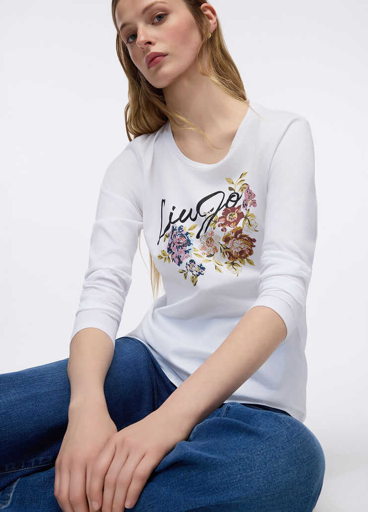 T-Shirt Liu Jo Better Weiß/Geblümt Liu Jo - medium