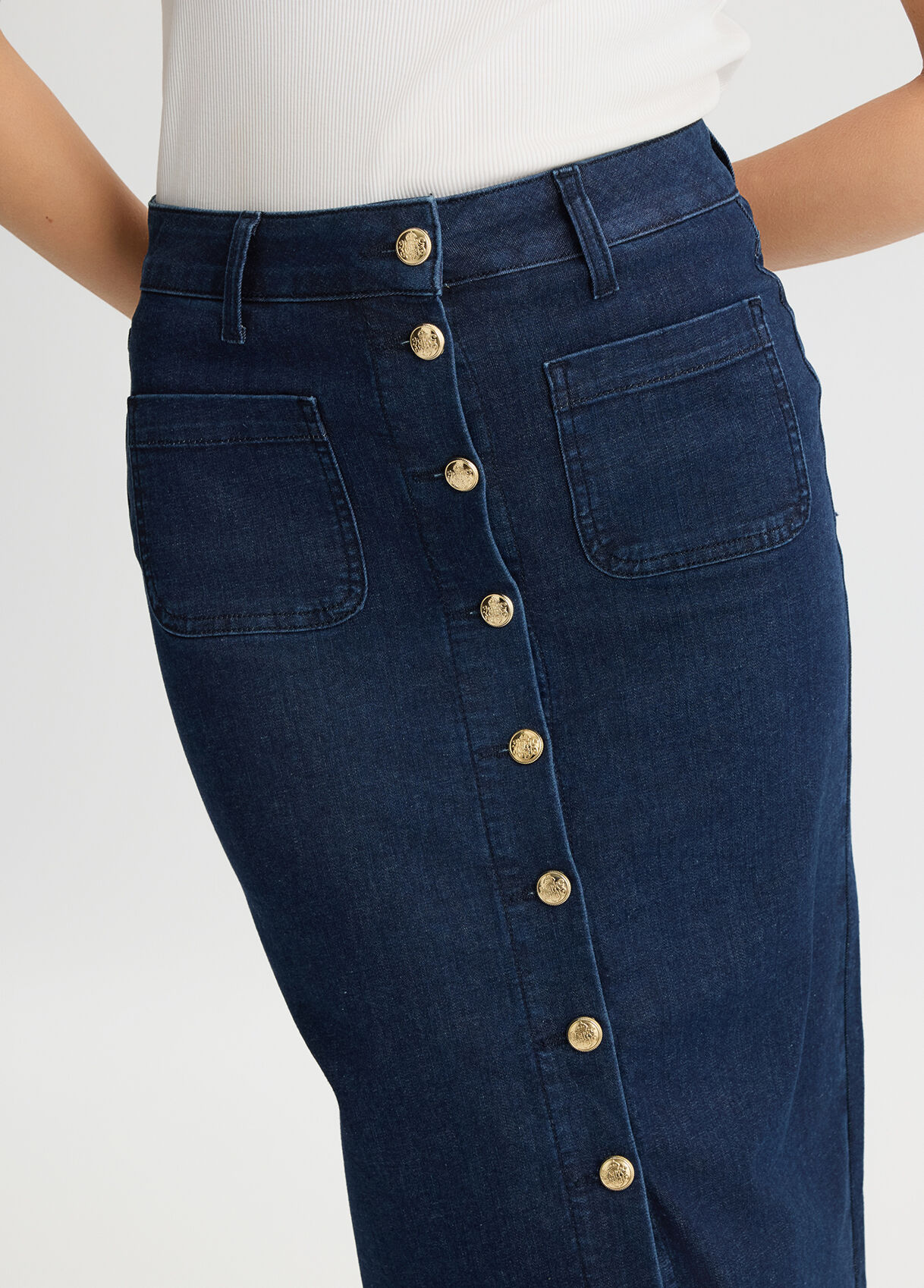 Denim skirt with buttons colour blue | Liu Jo