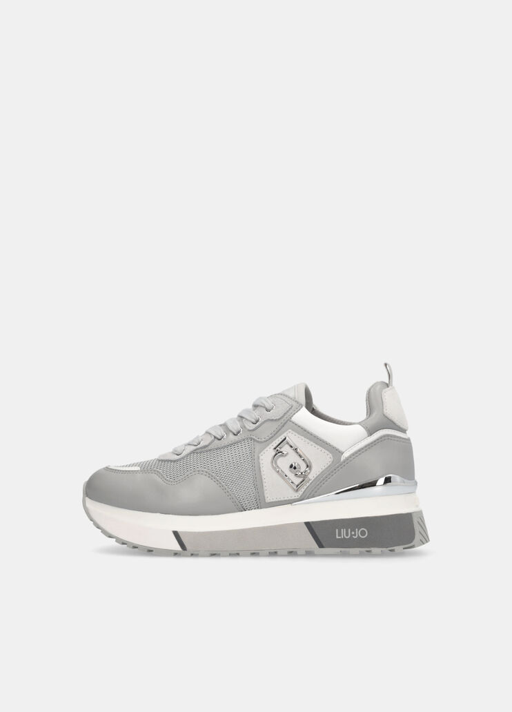 Leather and mesh sneakers grey Liu Jo - large image number 5 Leather and mesh sneakers grey Liu Jo - large image number 5