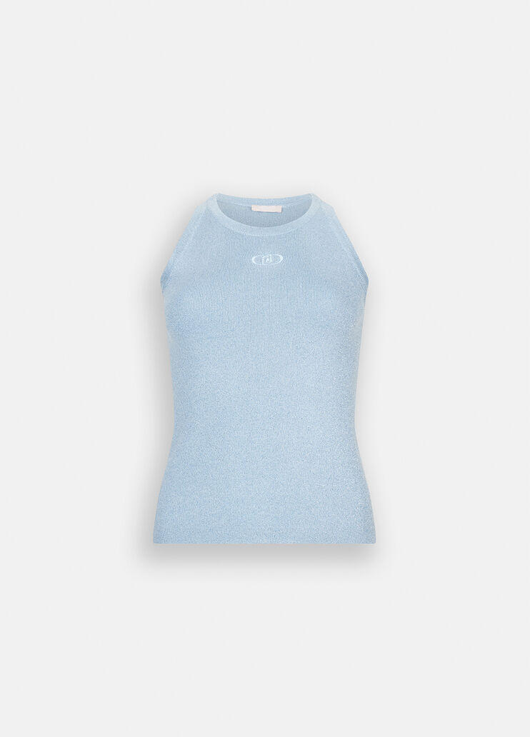 Lurex® knit top emerald blue Liu Jo - large image number 6 Lurex® knit top emerald blue Liu Jo - large image number 6