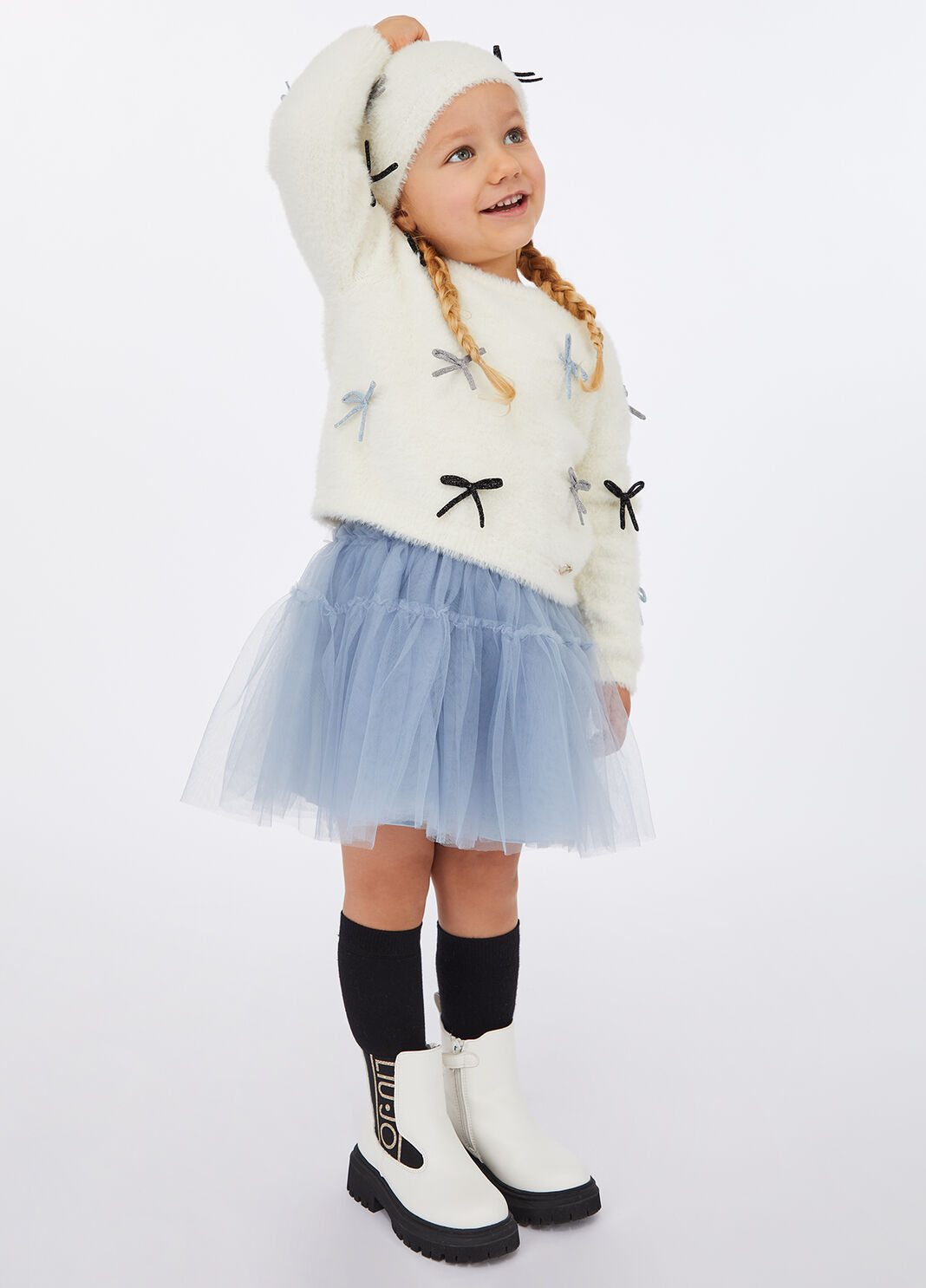 Pullover mit kleinen Schleifen Wei&szlig;/Flocken Liu Jo - large image number 1