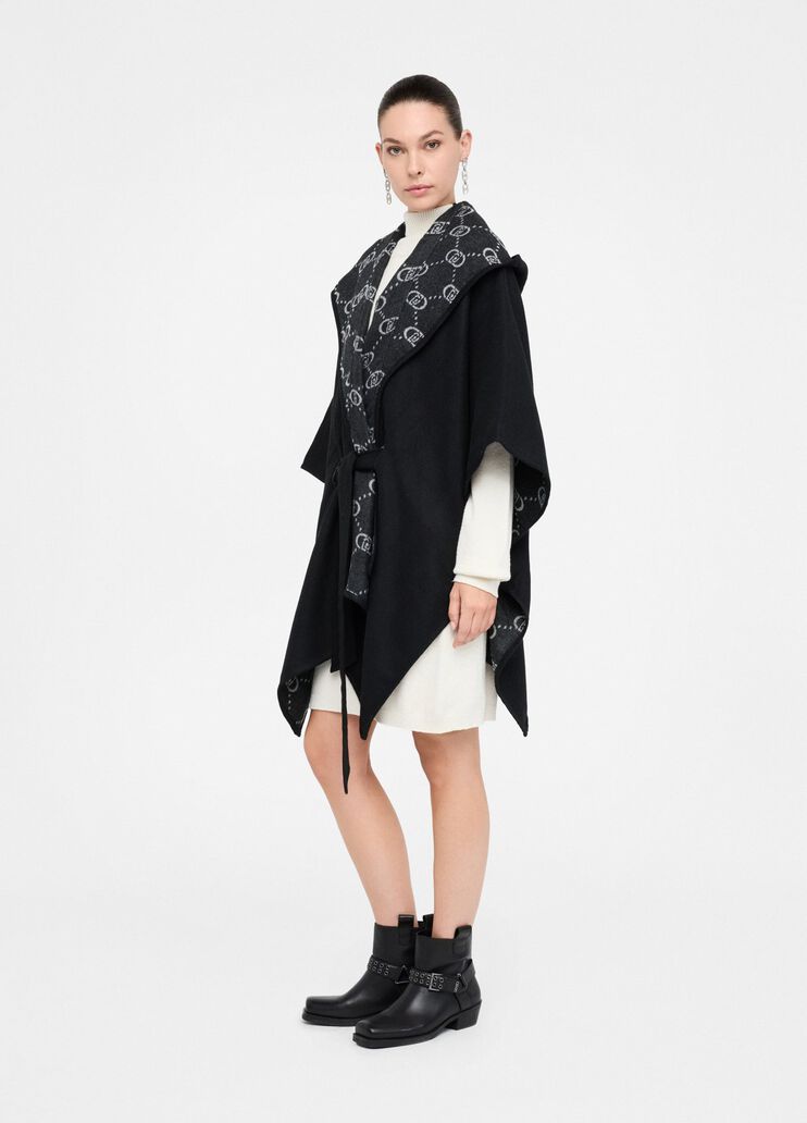 Poncho mit Kapuze Schwarz Liu Jo - large image number 3 Poncho mit Kapuze Schwarz Liu Jo - large image number 3