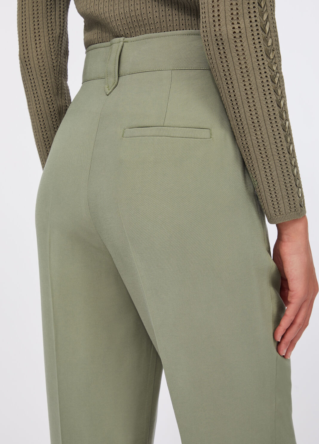 Straight gabardine trousers asparagus Liu Jo - large image number 4