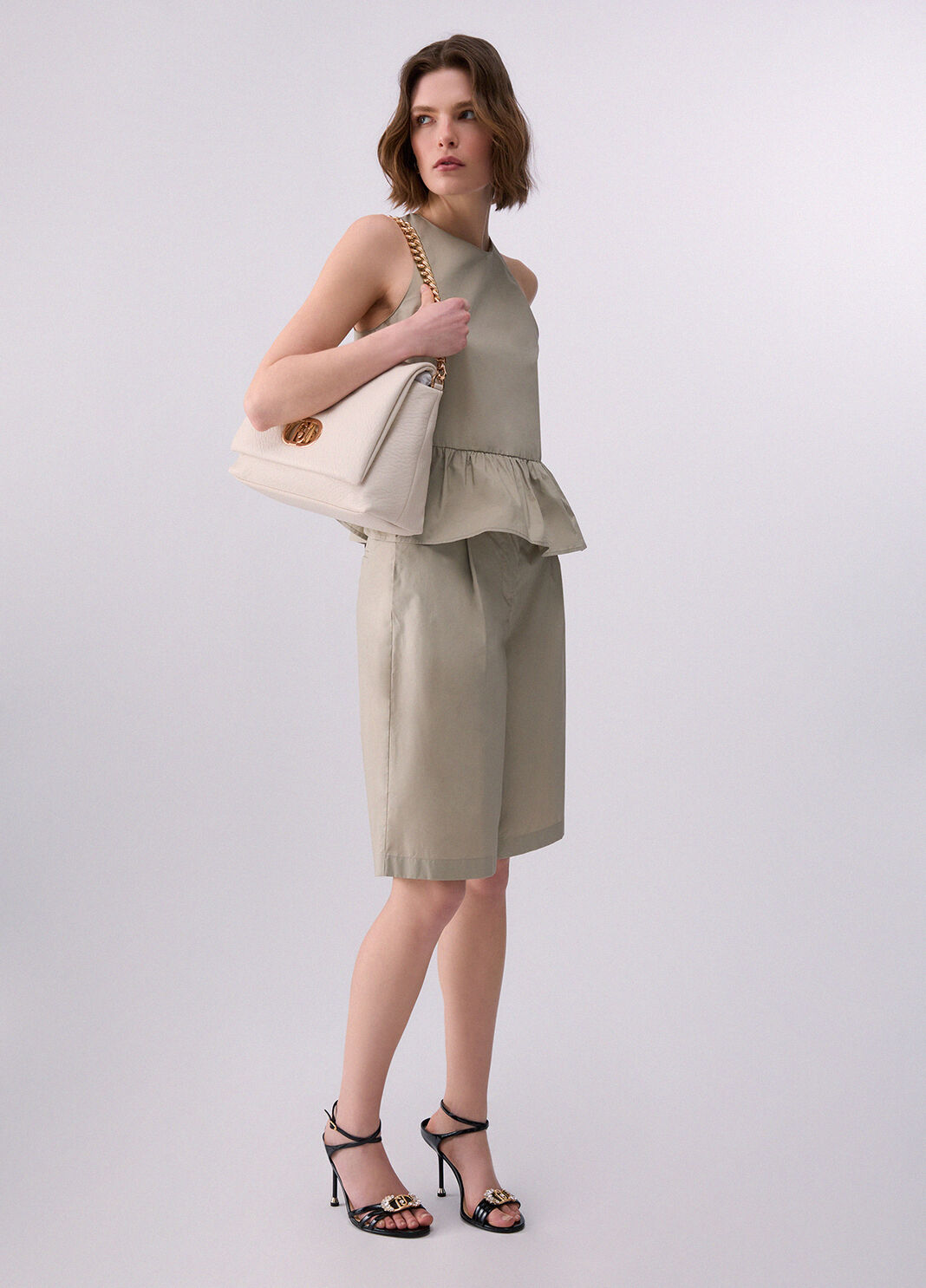 Poplin Bermuda shorts grey Liu Jo - large image number 5