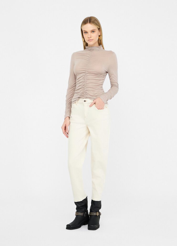 Gathered wool-blend top dark beige Liu Jo - medium Gathered wool-blend top dark beige Liu Jo - medium