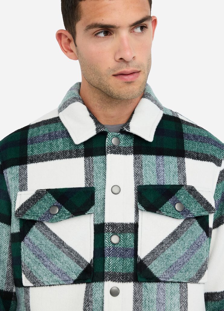 Chequered wool shacket green Liu Jo - large image number 2 Chequered wool shacket green Liu Jo - large image number 2