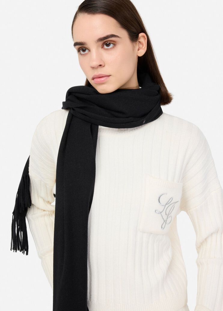 Stola mit Fransen Schwarz Liu Jo - medium Stola mit Fransen Schwarz Liu Jo - medium